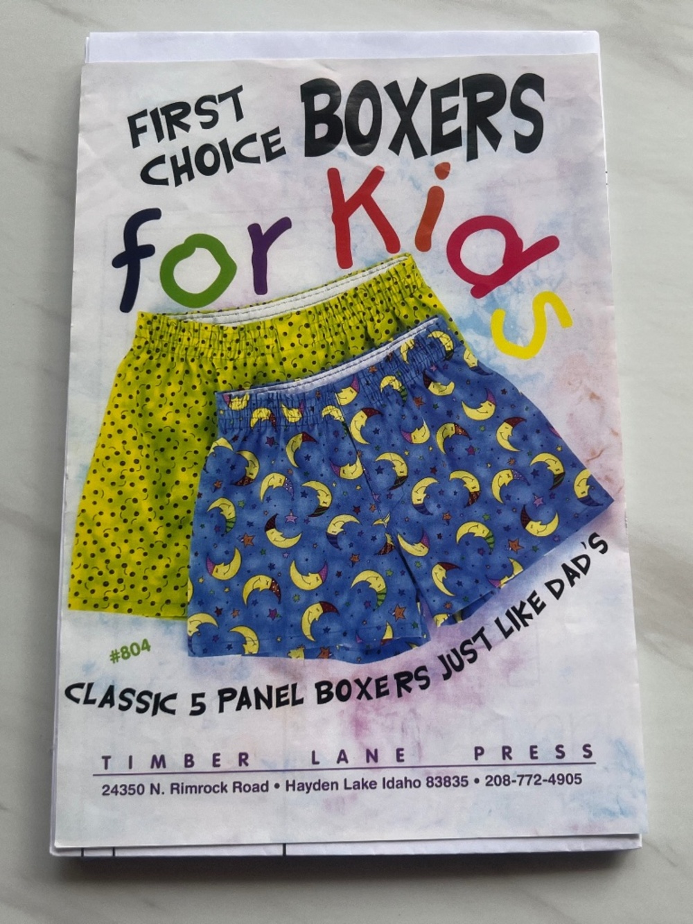 Boxer Shorts for Kids Sewing Pattern Size 2-12 UNCUT Vintage 90s